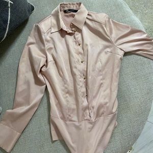 Pink bottom up blouse / bodysuit - Zara (New)